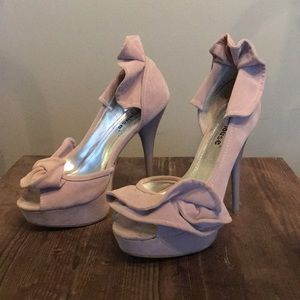 Ruffled Stiletto Platform Heels